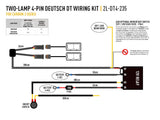 Triple R Lighting Two-Lamp Harness Kit (Deutsch Dt - 4 PIN, 12V)