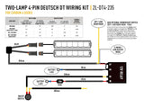 Triple R Lighting Two-Lamp Harness Kit (Deutsch Dt - 4 PIN, 12V)