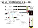 Triple R Lighting Two-Lamp Wiring Kit (6-Pin, Superseal, 12V)