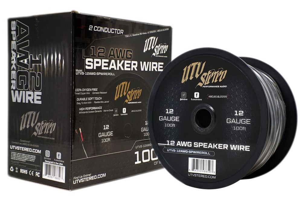 UTV Stereo 12 AWG Speaker Wire Roll - 12ft
