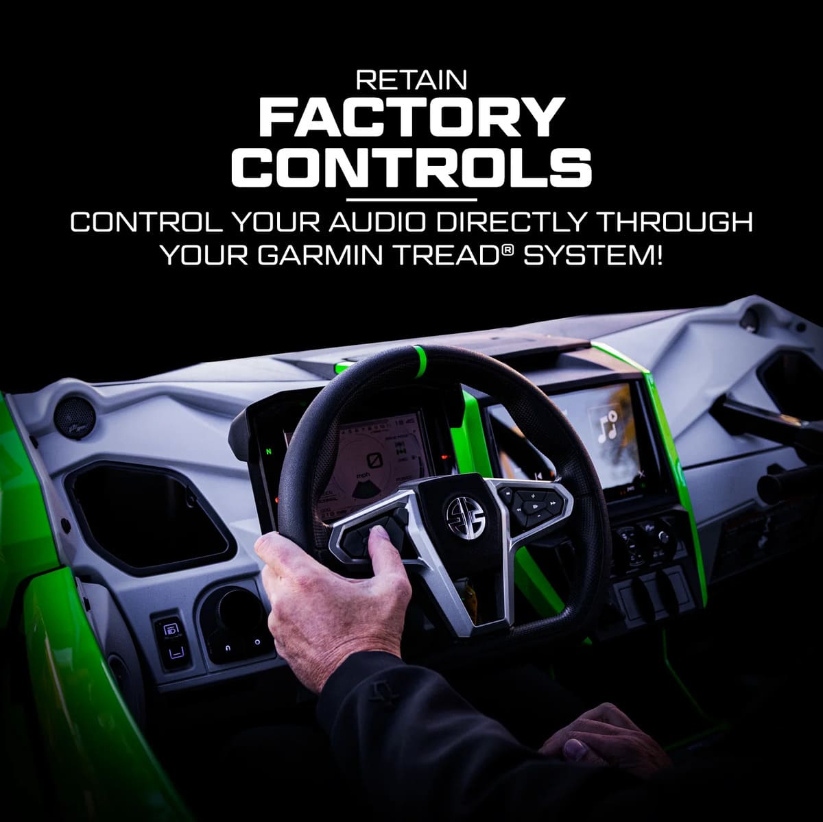 UTV Stereo Kawasaki Teryx H2 Garmin Tread Elite Stage 8 Stereo Kit