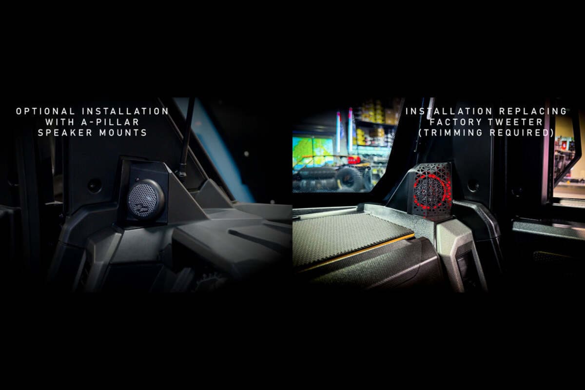 UTV Stereo Polaris Ranger 1500 Pro Series 1" Built In RGB LED Tweeter - Pair