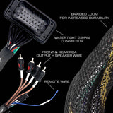 UTV Stereo Polaris RZR Pro Series Ride Command Front & Rear RCA Output + Speaker Wire & Remote