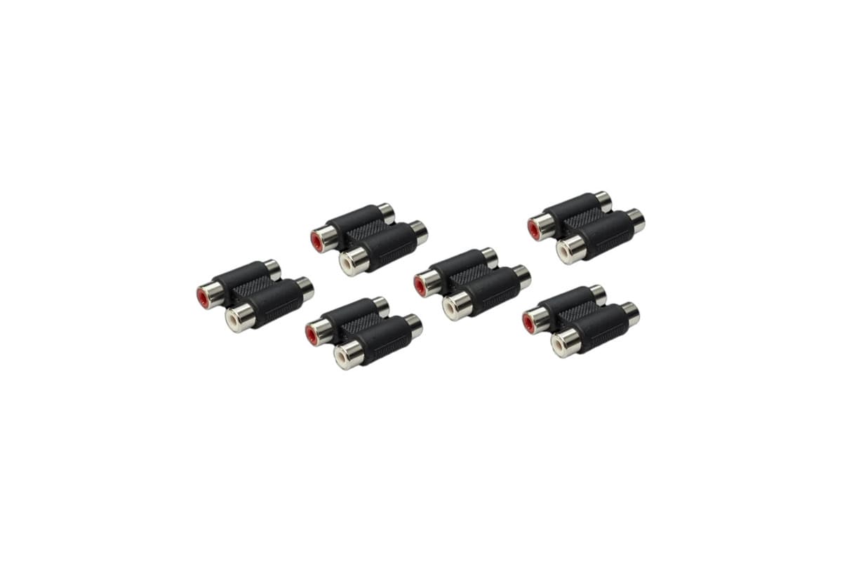 UTV Stereo RCA Female Barrel Connectors - 6 Pack