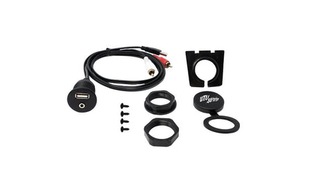 UTV Stereo USB & Auxiliary Flush Mount Adapter for Source Units