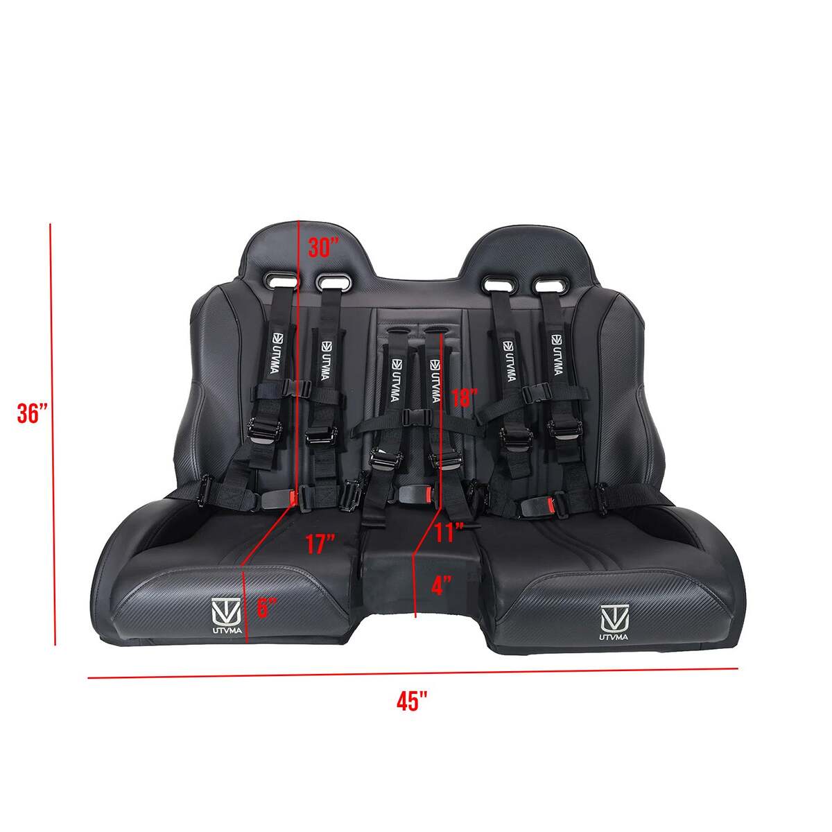 UTVMA '14-'23 Polaris RZR 1000 Elite Series Front & Rear Bench Seat w/ Harnesses