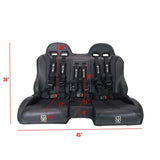 UTVMA '14-'23 Polaris RZR 1000 Elite Series Front & Rear Bench Seat w/ Harnesses