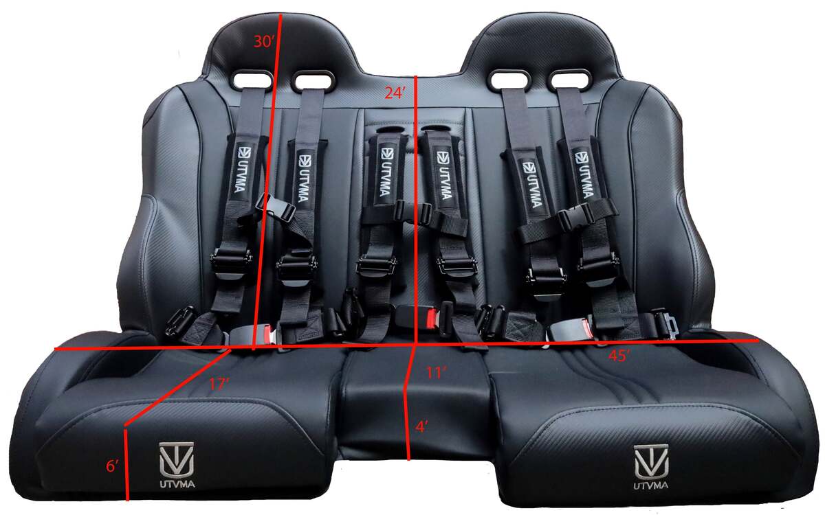 UTVMA '14-'23 Polaris RZR 1000 Elite Series Front & Rear Bench Seat w/ Harnesses