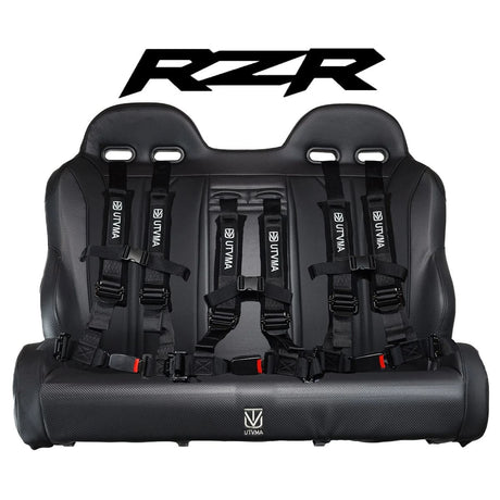 UTVMA '14-23 Polaris RZR 4 1000/ 900 Rear Bench Seat w/ Harnesses