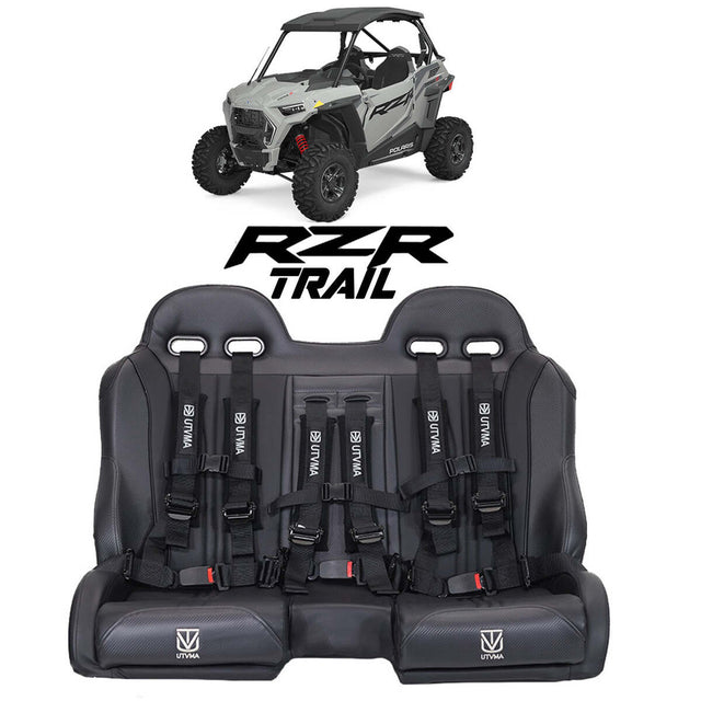 UTVMA '15-'25 Polaris RZR 900/1000 Trail Front Bench Seat w/ Harnesses