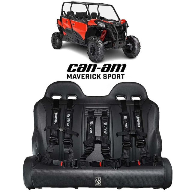UTVMA '19-'25 Can-Am Maverick Sport Max Rear Bench w/ Harnesses