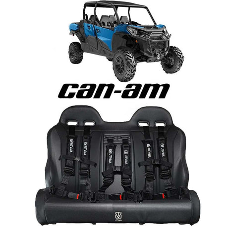 UTVMA '21-'25 Can-Am Commander Max Rear Bench Seat w/ Harnesses