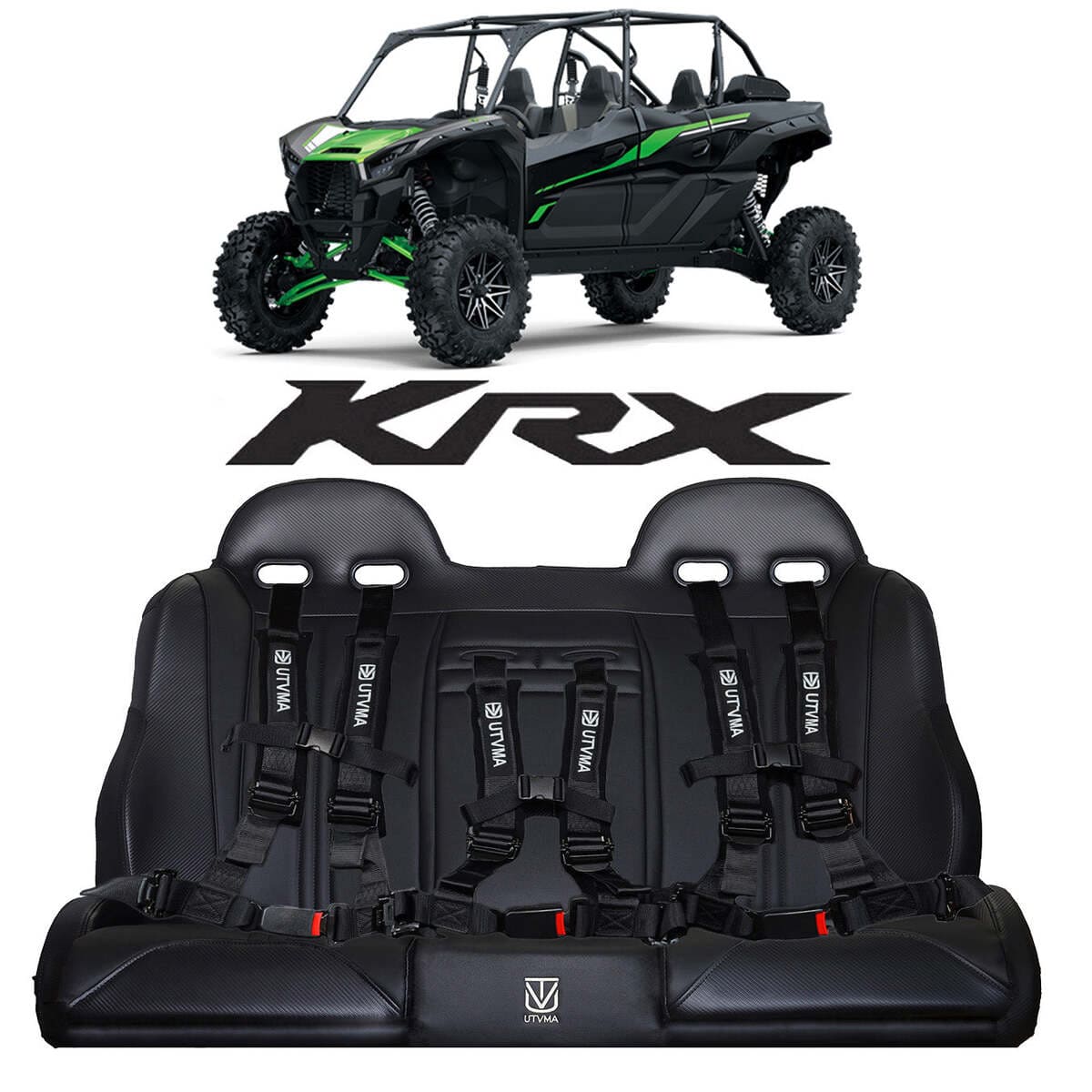 UTVMA '23-'25 Kawasaki KRX 4 Rear Bench Seat w/ Harnesses