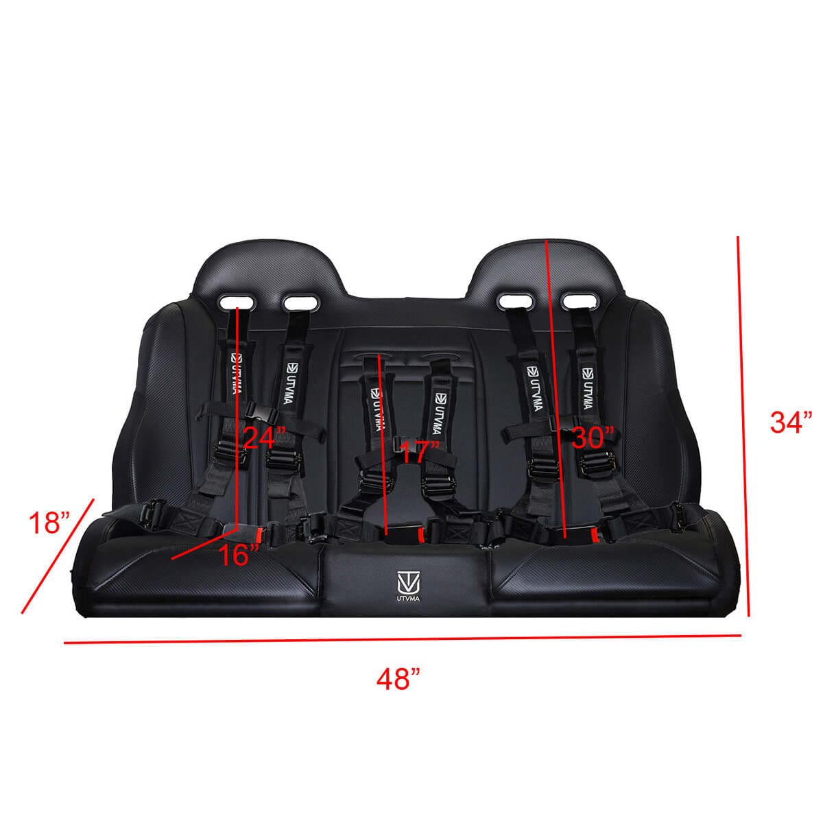 UTVMA '23-'25 Kawasaki KRX 4 Rear Bench Seat w/ Harnesses