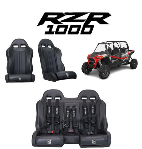 UTVMA Polaris RZR 1000 Rear Bench Seat & Front Bucket Seats Set - Pair