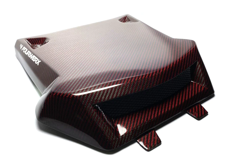 Fourwerx 20+ Polaris RZR Pro XP/Pro R – V2 Red Weave Carbon Fiber Hood