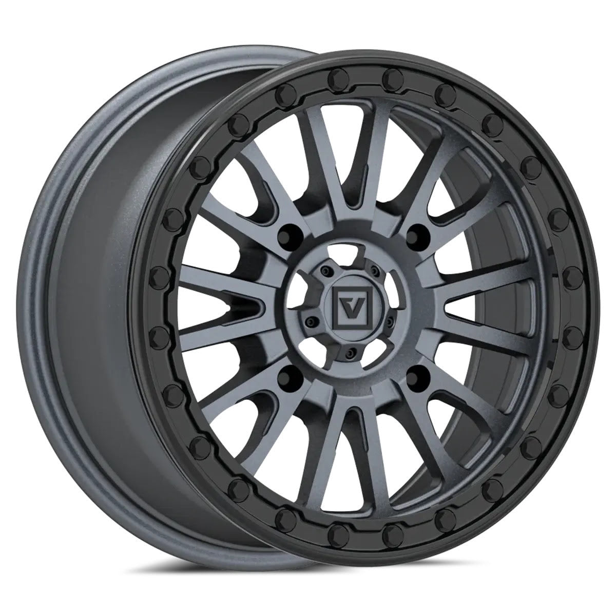 Valor Offroad V16 Beadlock UTV Wheel - Satin Gunmetal