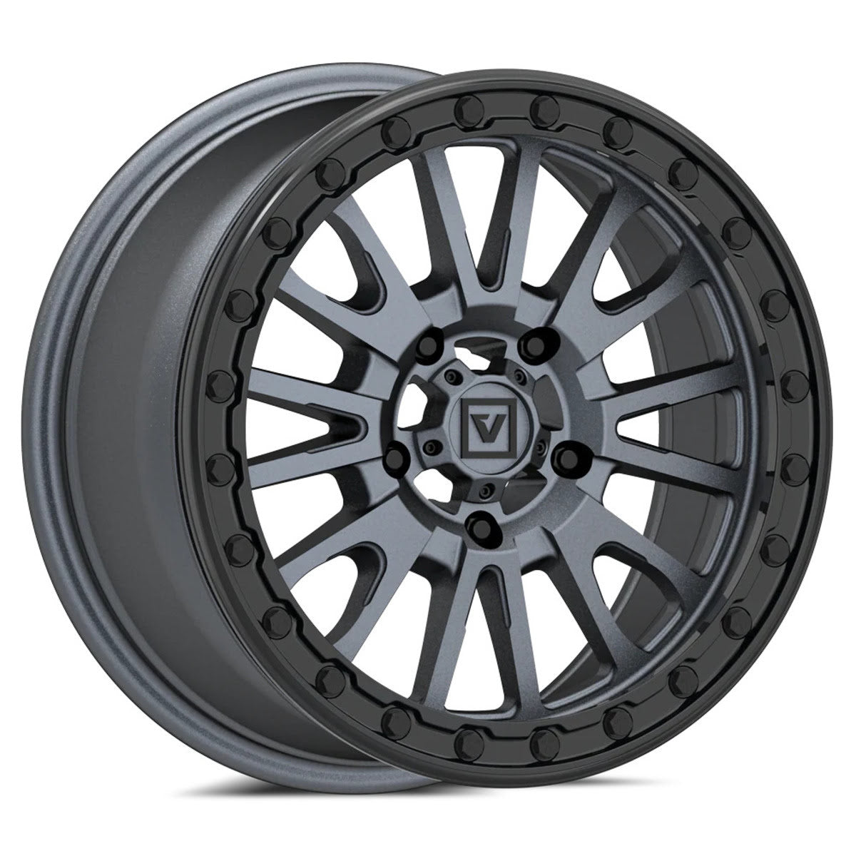 Valor Offroad V16 Beadlock UTV Wheel - Satin Gunmetal