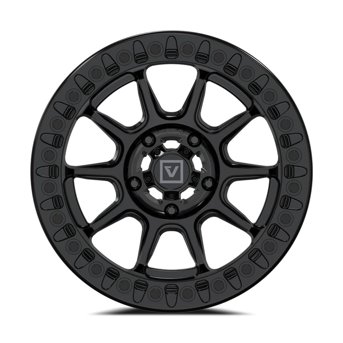 Valor Offroad V18 Beadlock UTV Wheel - Gloss Black