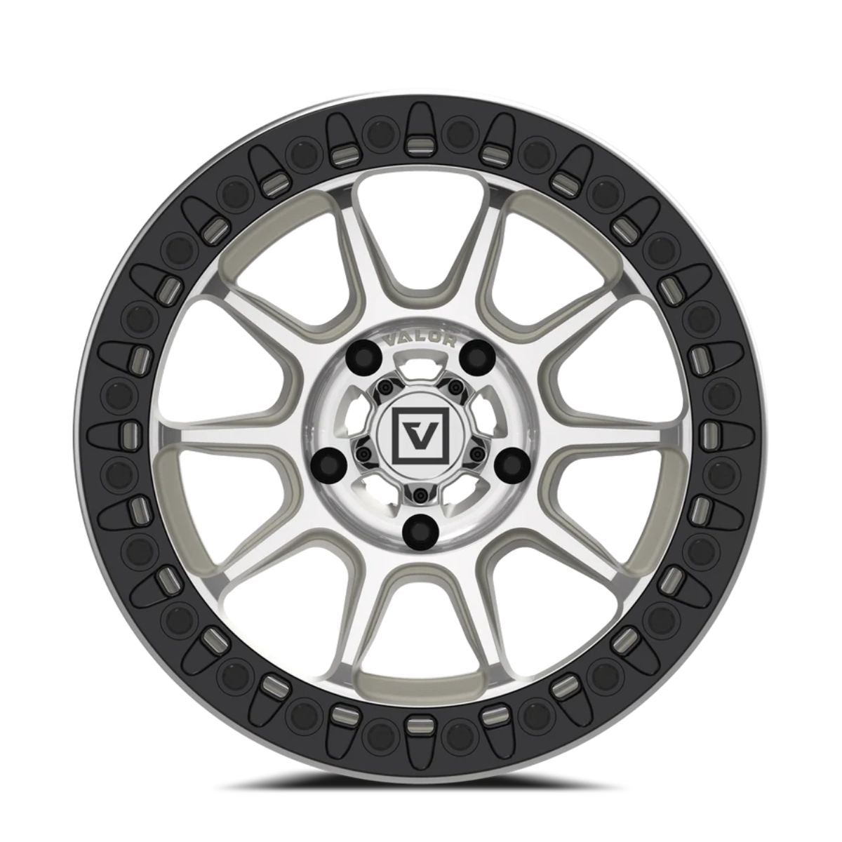 Valor Offroad V18 Beadlock UTV Wheel - Raw Machined