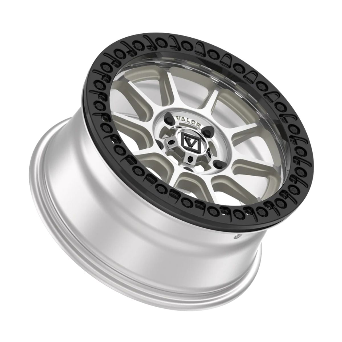 Valor Offroad V18 Beadlock UTV Wheel - Raw Machined