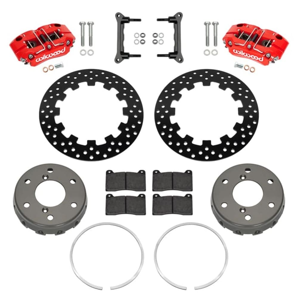 Wilwood Can-Am Maverick R NDPR Rear UTV Drilled Steel Brake Kit - Red
