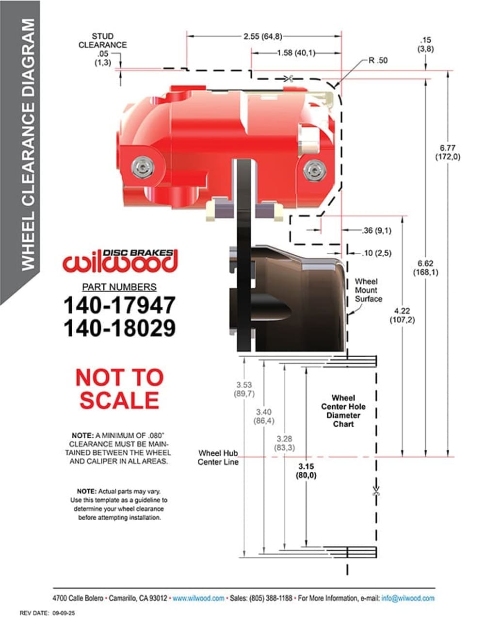 Wilwood Can-Am Maverick R NDPR Rear UTV Drilled Steel Brake Kit - Red