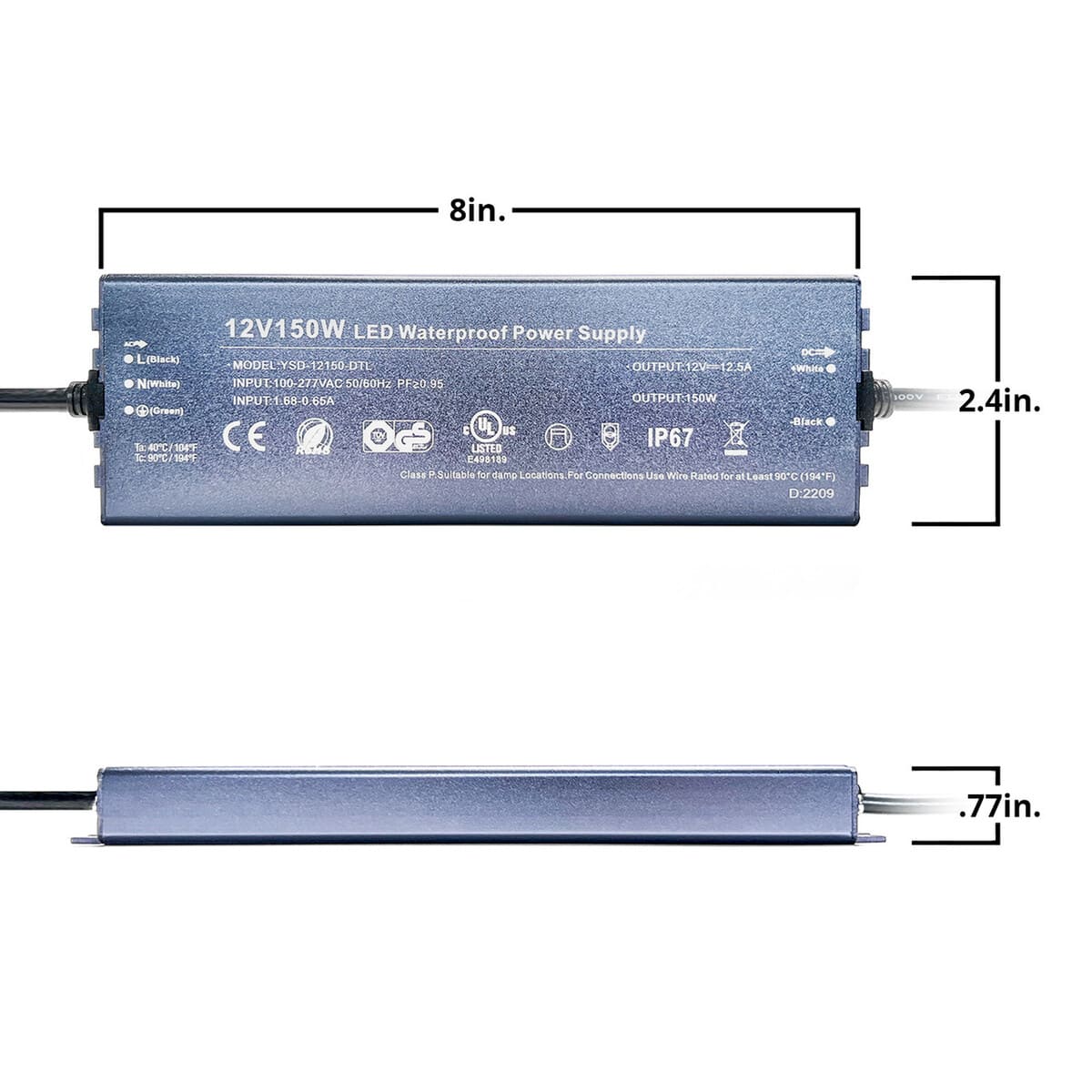 XK Glow 150W Waterproof AC Power Adapter