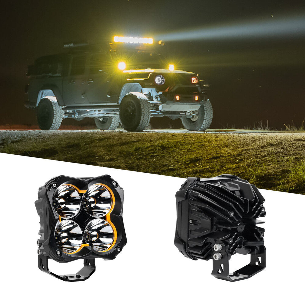 XK Glow 5" 48W Spot Beam Offroad Cube Lights - 2PC