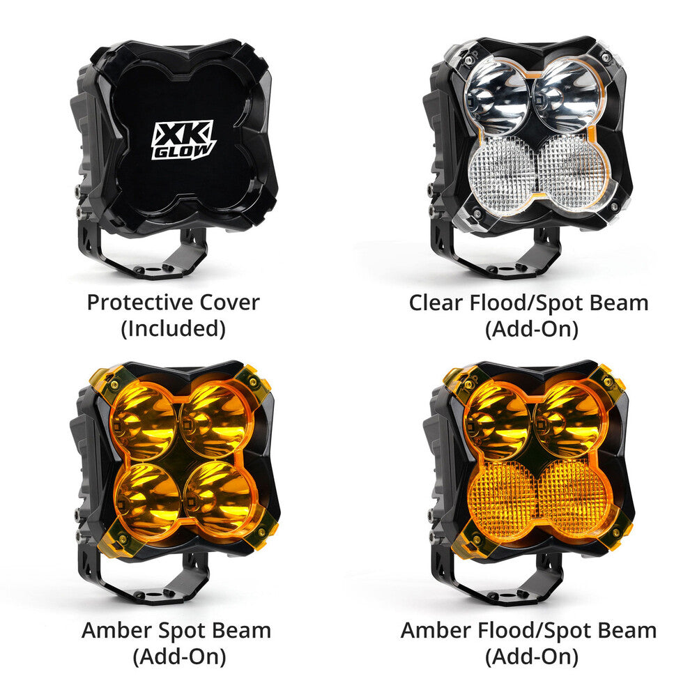 XK Glow 5" 48W Spot Beam Offroad Cube Lights - 2PC