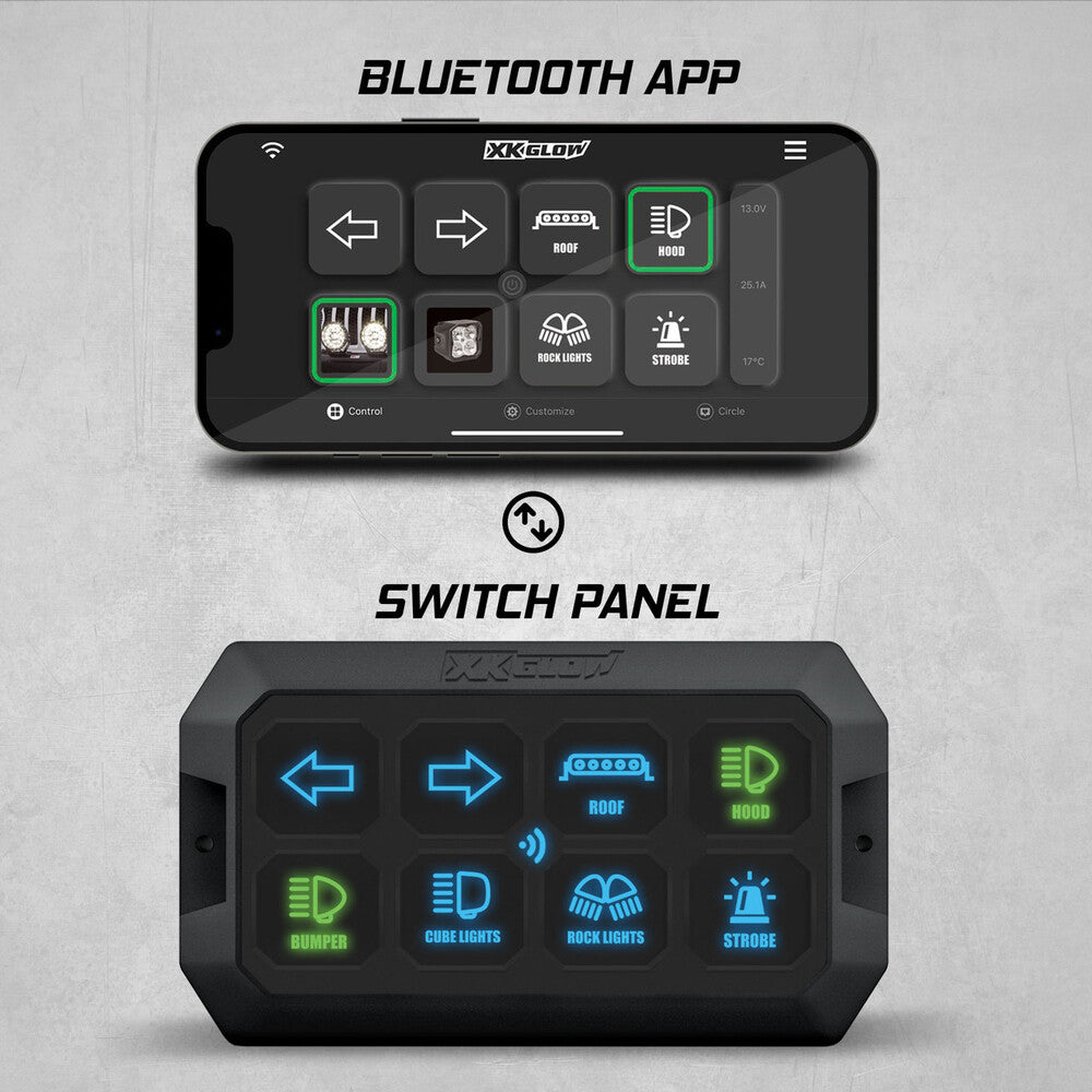 XK Glow XKCommand App Controlled Off Road Switch Panel