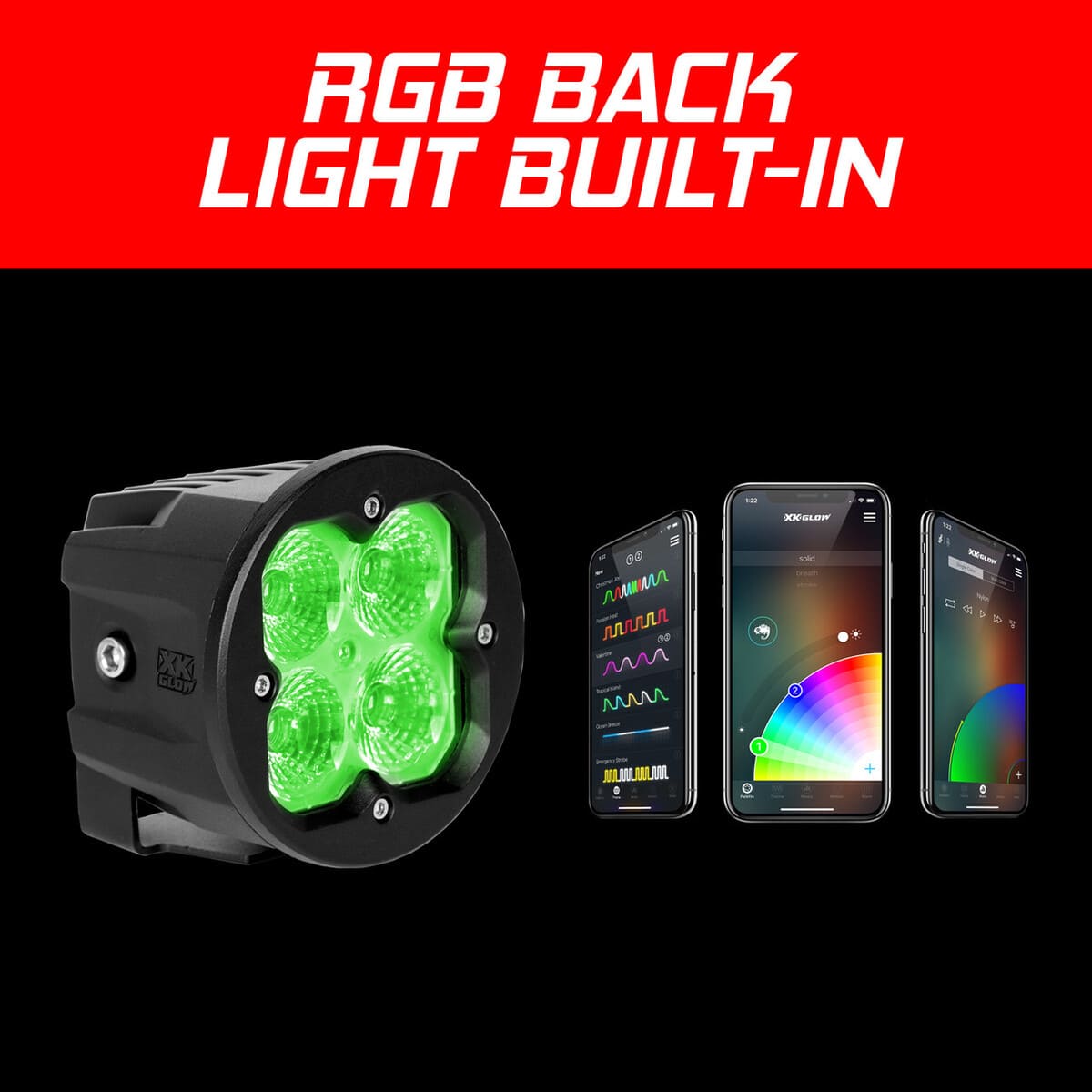XK Glow C3 Cube Fog/Spot/Flood Light Mount