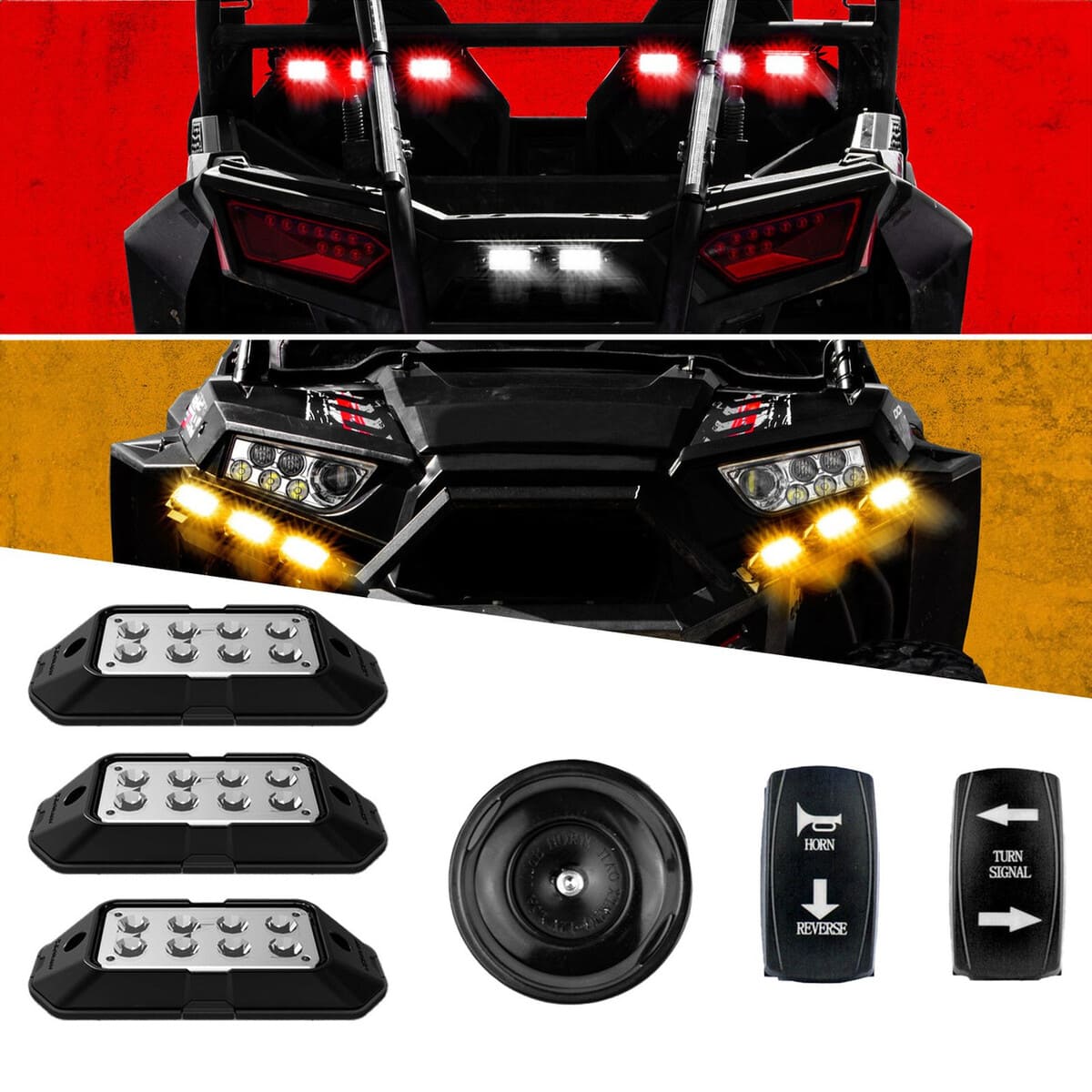 XK Glow UTV Turn Signal Brake Light + Horn Street Legal Conversion Kit