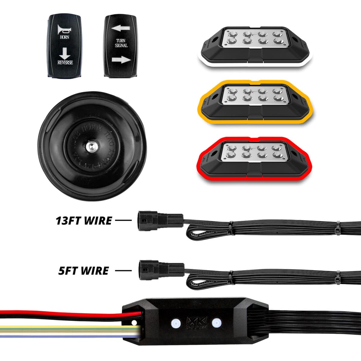 XK Glow UTV Turn Signal Brake Light + Horn Street Legal Conversion Kit