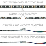 XK Glow XKchrome 4 Pin Strip to Wire Quick Connector