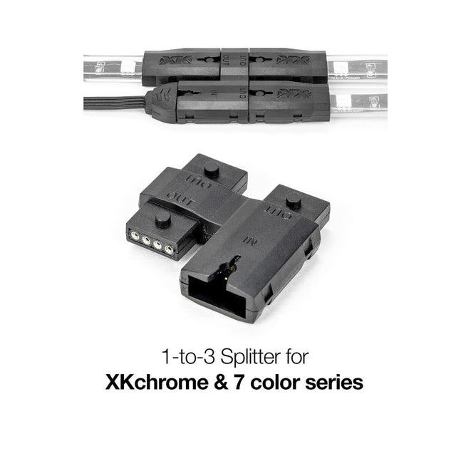 XK Glow XKchrome & 7 Color 1 - 3 Splitter Block