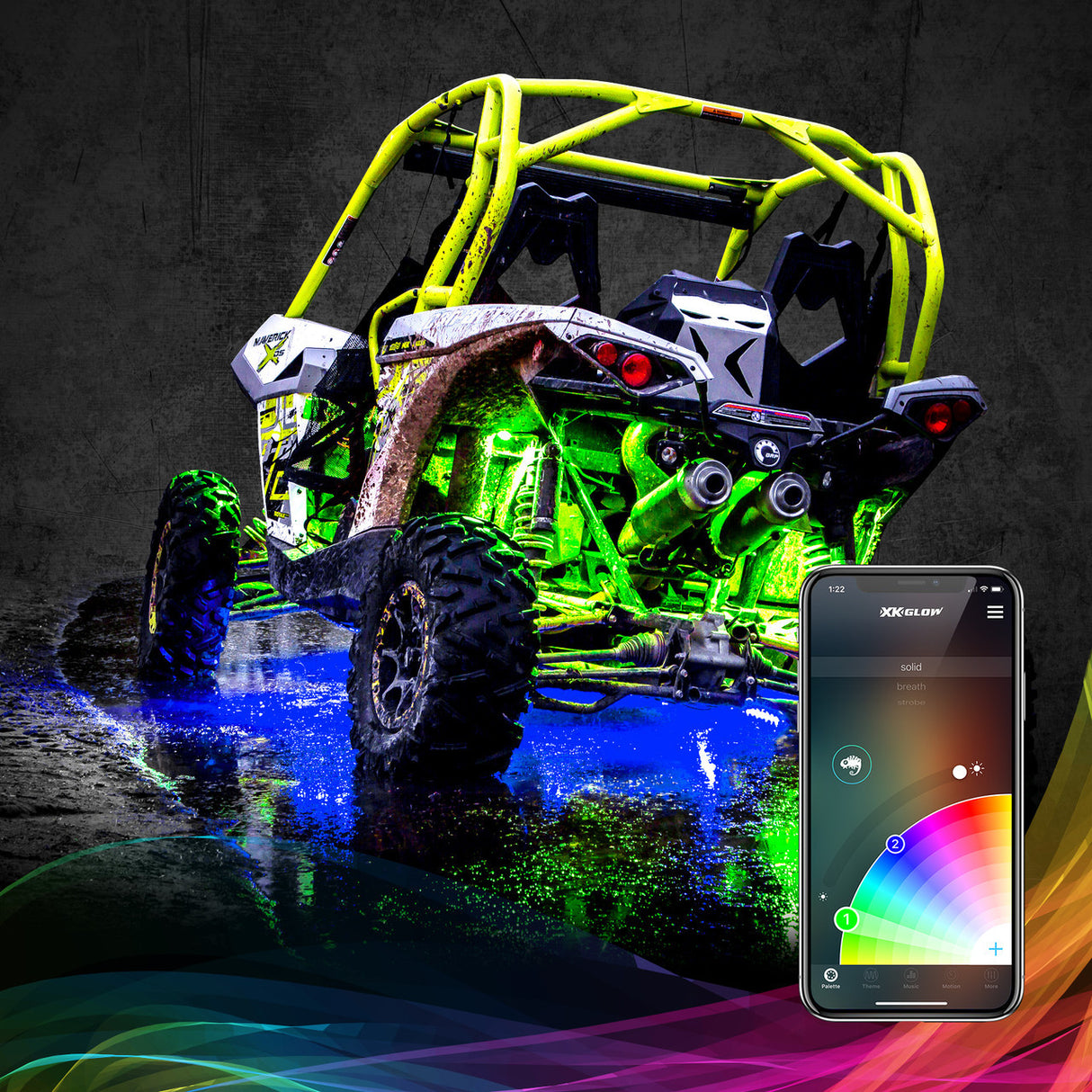 XK Glow XKchrome Smartphone App Controlled RGB LED Offroad Rock Light Kits