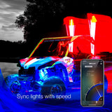 XK Glow XKchrome Smartphone App Side by Side UTV 2nd Gen LED Whip Kits