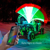 XK Glow XKchrome Smartphone App Side by Side UTV 2nd Gen LED Whip Kits