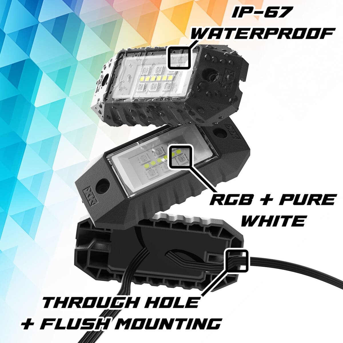 XK Glow XKmax RGBW LED Color Chasing Rock Light Kit