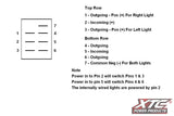 XTC ON/OFF/ON Red Top & Bottom LED DPDT Rocker Switch
