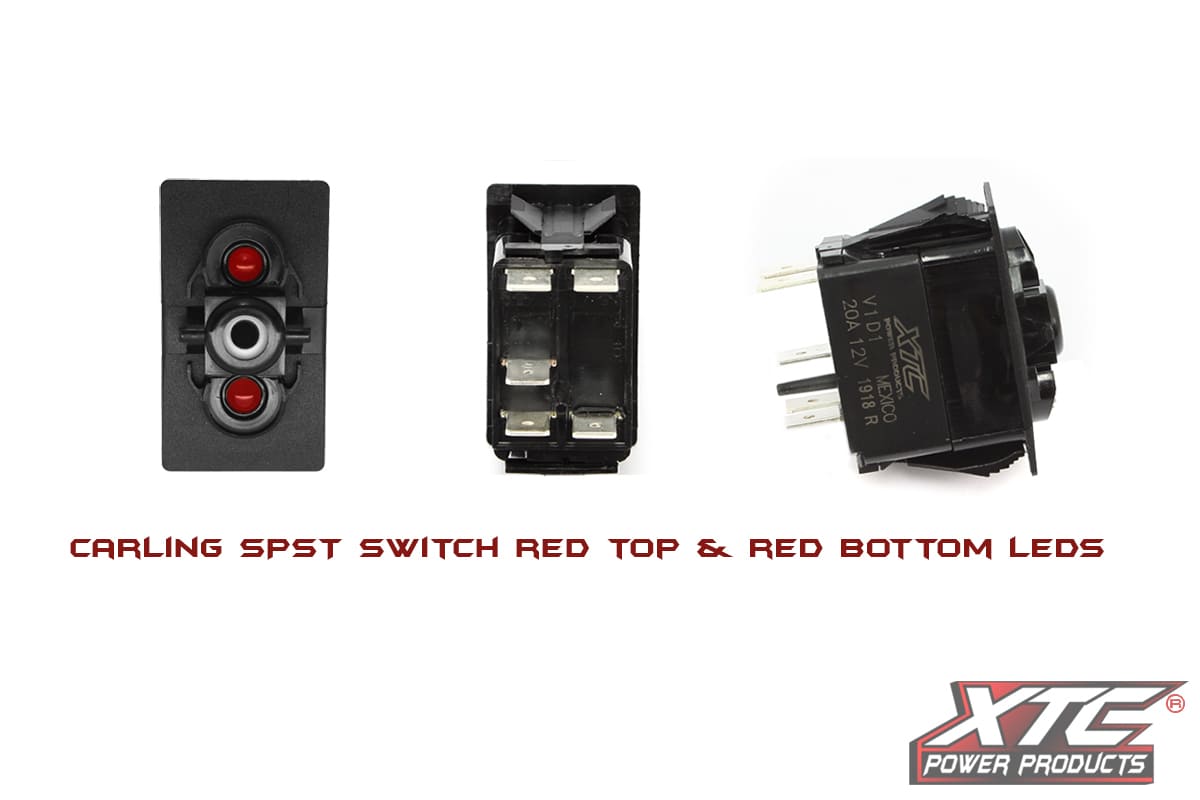 XTC Red Top & Bottom LED ON/OFF SPST Rocker Switch