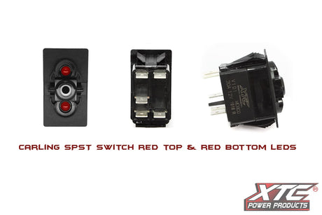 XTC Red Top & Bottom LED ON/OFF SPST Rocker Switch